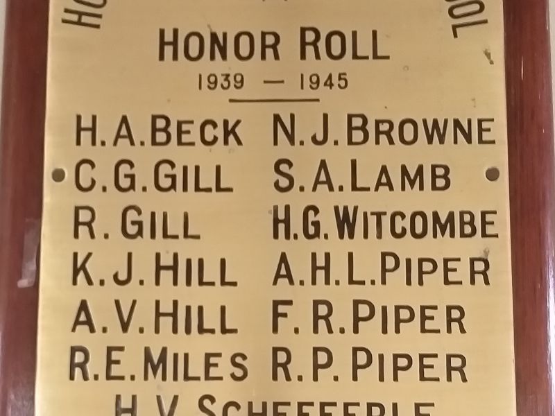 Holy Trinity Anglican Church WW2 Honor Roll