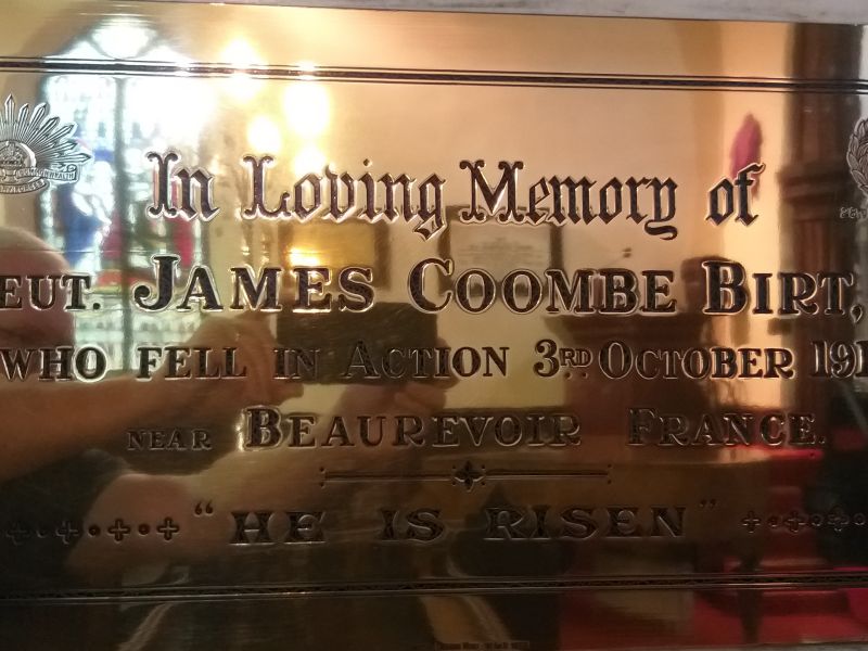 Lt James Coombe Birt Memorial (St Johns Anglican Church)