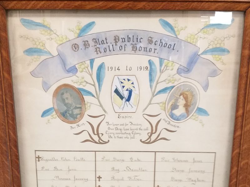 O.B. Flat Public School Roll of Honor
