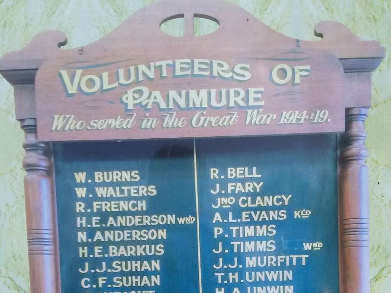 Panmure Honor Roll (WW1)