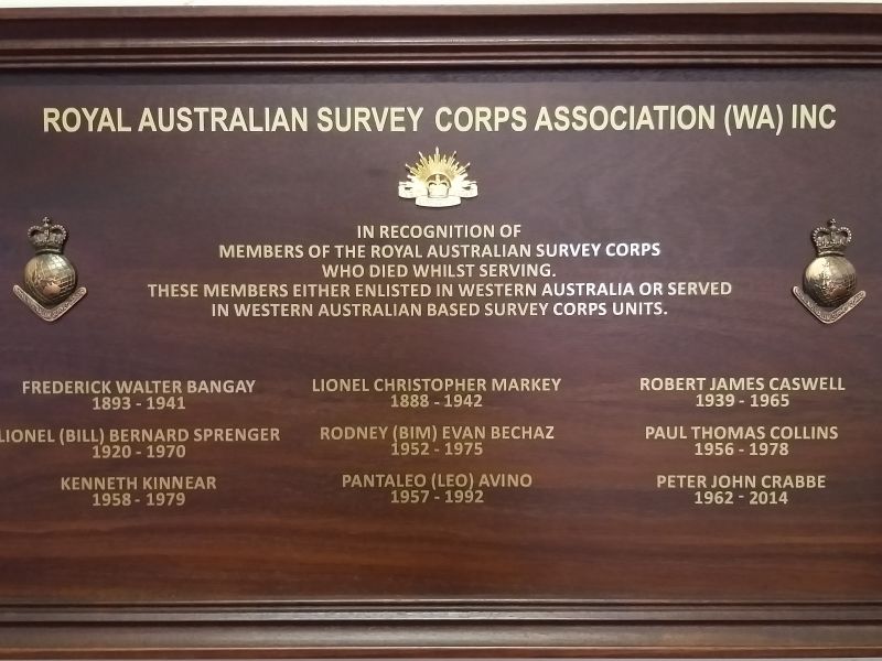 Royal Australian Survey Corps Association (WA) Roll of Honour