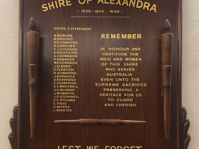 Shire of Alexandra WW2 Honour Roll 