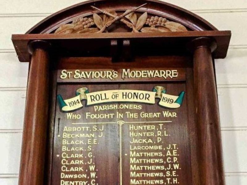 St Saviours Anglican Church Roll of Honor