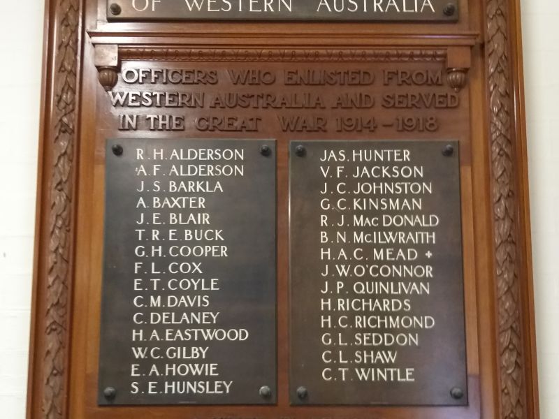 State Savings Bank of Western Australia Honor Roll