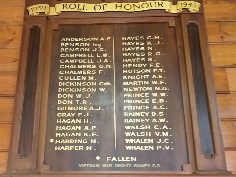 Tooborac Roll of Honour (WW2 & Vietnam)