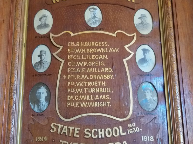 Tyrendarra State School Roll of Honor