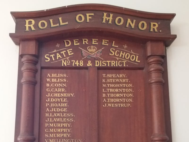 Dereel & District State School Roll of Honor 