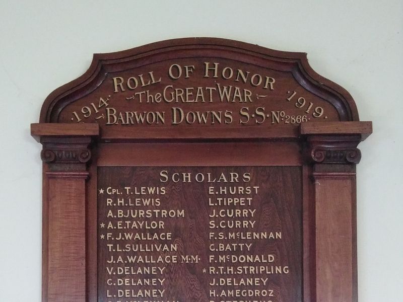 Barwon Downs State School Roll of Honor