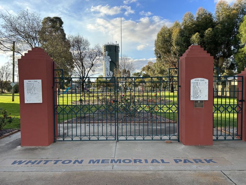 Gates and Rolls of Honour Whitton Memorial Park