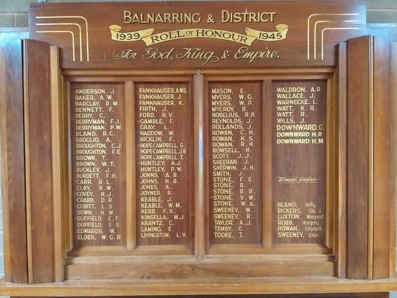 Balnarring & District Roll of Honour