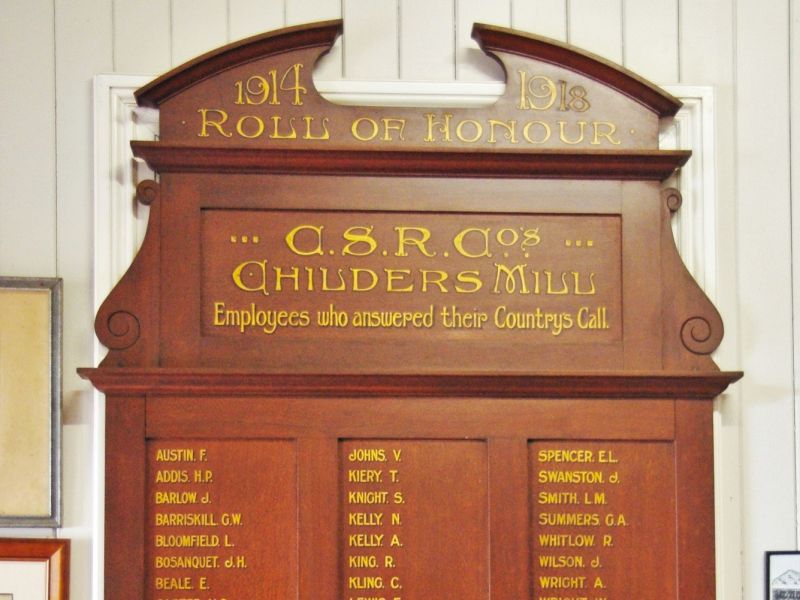 CRS Childers Honour Roll, within Isis RSL Childers Qld