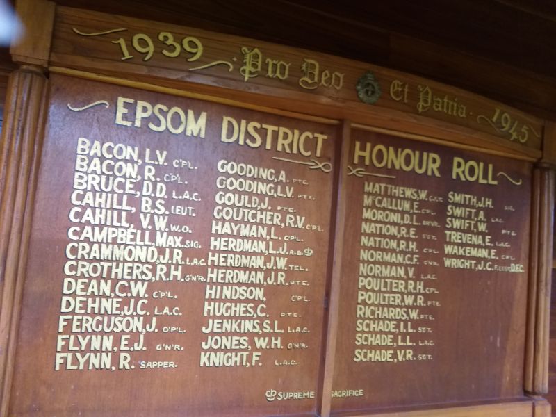 Epsom District Honour Roll