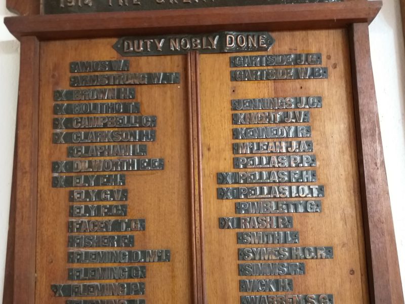 Harcourt State School Honor Board