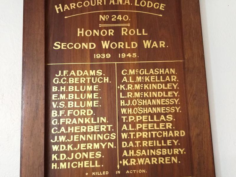 Harcourt ANA Honor Roll WW2