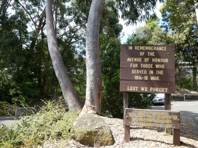 Mt Evelyn Avenue of Honour memorial