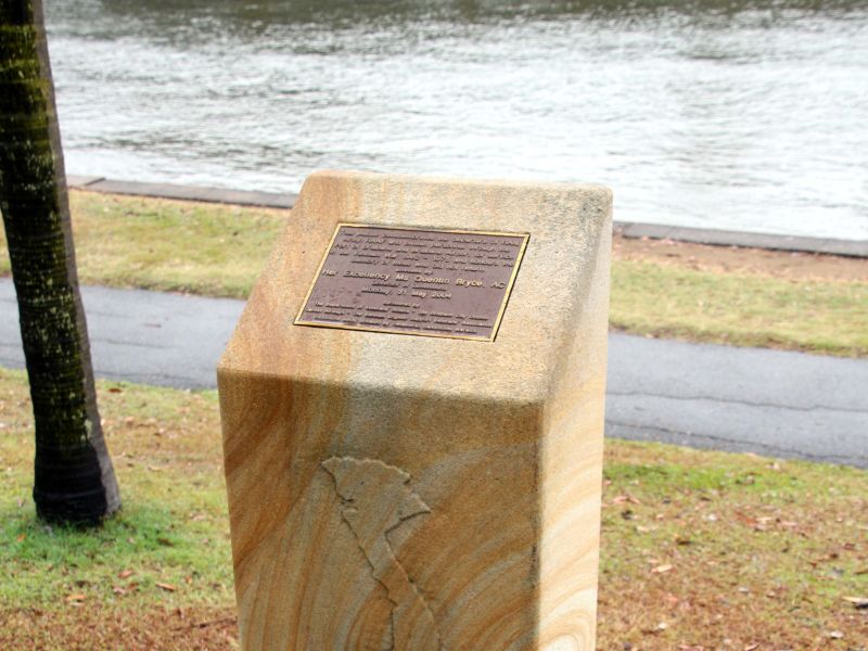 Vietnam War Brisbane Port and Airport Departures Memorial Column and Dedication Plaque
