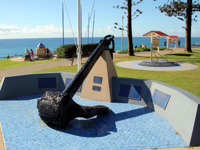 Coollongatta Merchant Navy Memorial with Hospital Ship Centaur and Small Ships Squadron Memorials in the Background