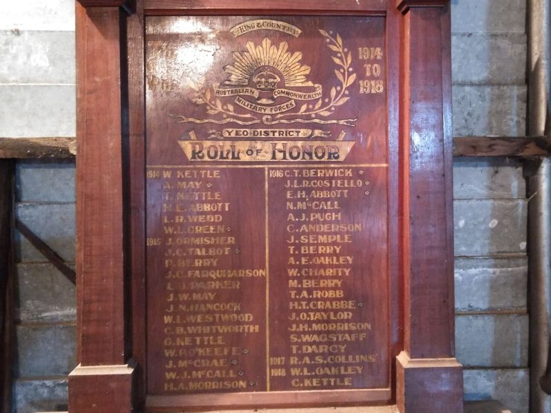 Yeo District Great War Roll of Honor
