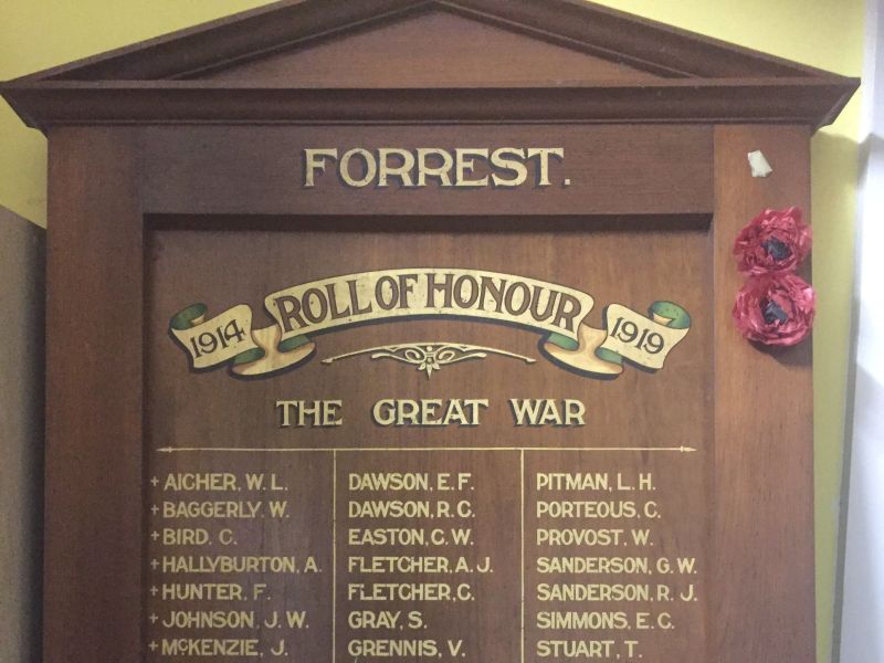 Forrest Roll of Honour: The Great War