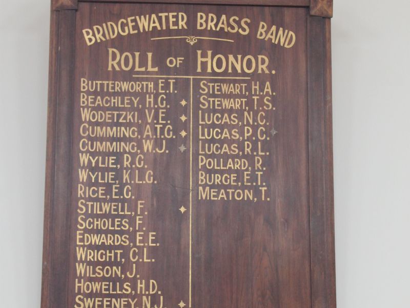 Bridgewater Brass Band Roll of Honour