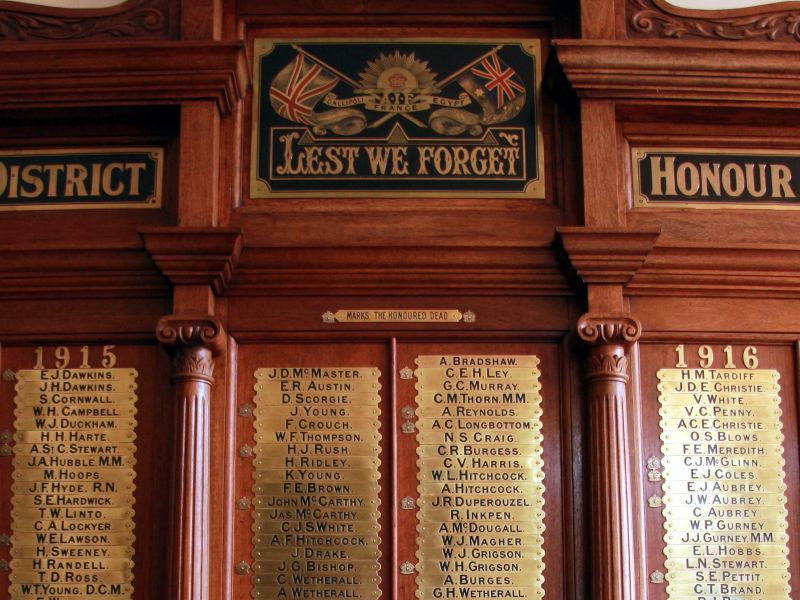 York District World War I Honour Board (2 of 3)