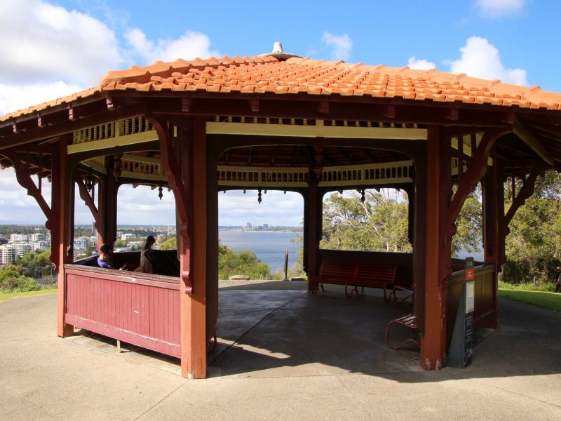 Kings Park Rotunda Housing Returned Ex-Servicewomen's Memorial Plaque Attached to Commemorative Bench Seat