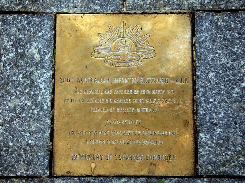 The 2/16th Battalion Memorial Dedication Plaque