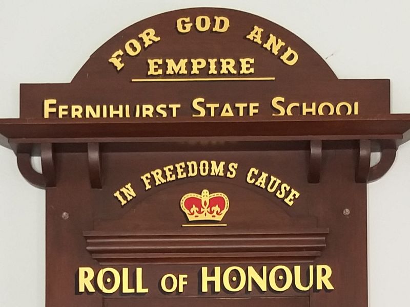 Fernihurst State School Roll of Honour
