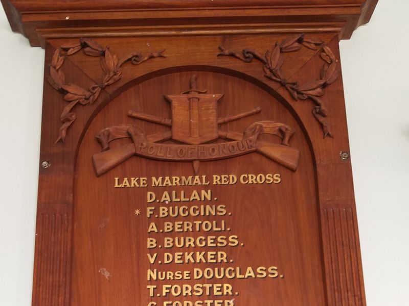 Lake Marmal Red Cross Roll of Honour