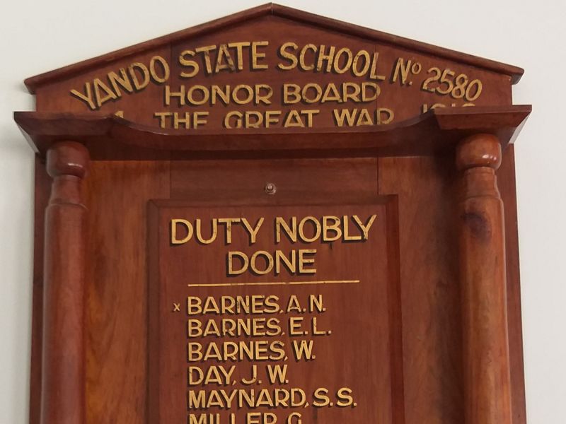 Yando State School Honor Board 