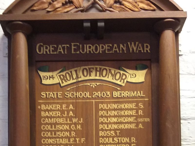 Berrimal State School Roll of Honor