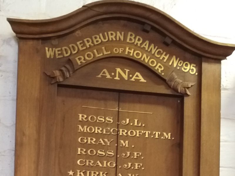 Wedderburn ANA Roll of Honor 