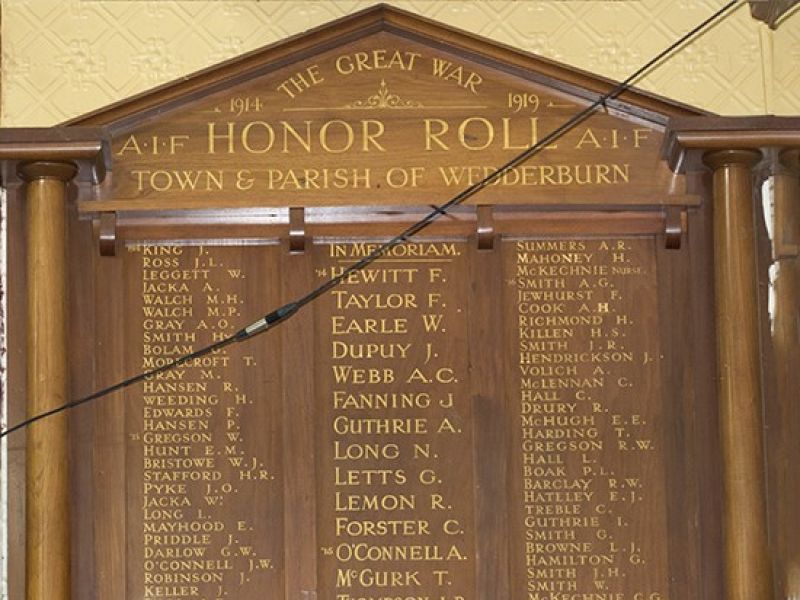 Wedderburn Honour Roll