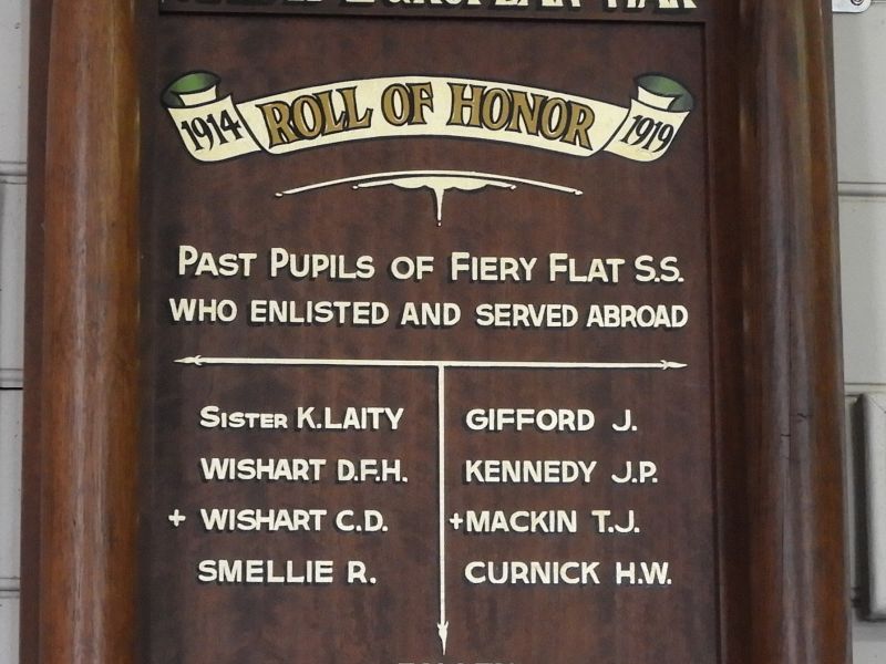 Fiery Flat State School Roll of Honor