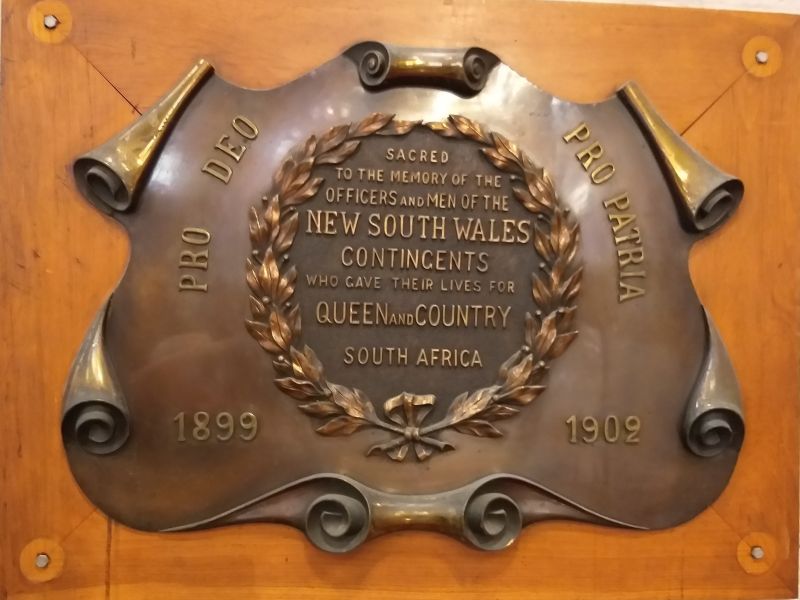 NSW Contingents Boer War Memorial Plaque 