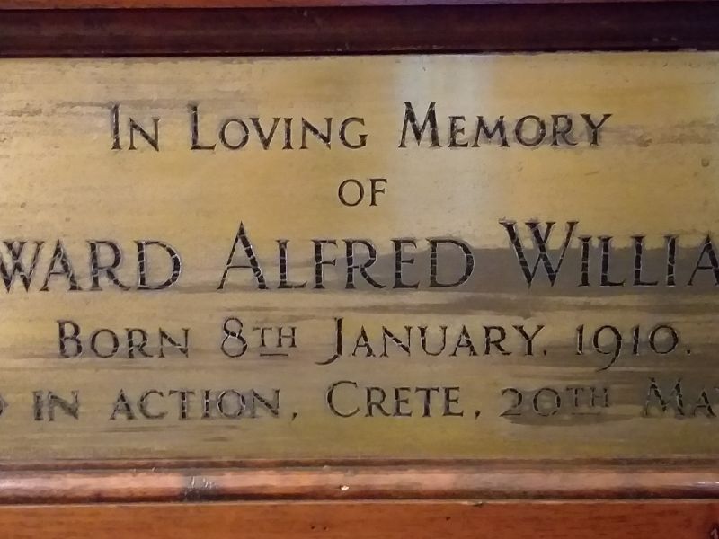 Edward Alfred Williams Memorial Plaque
