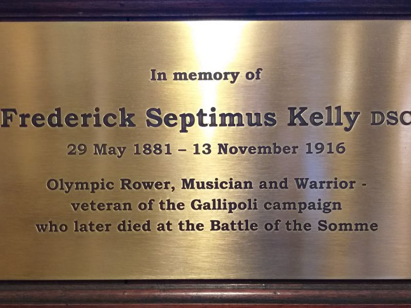 Frederick Septimus Kelly DSC Memorial Plaque