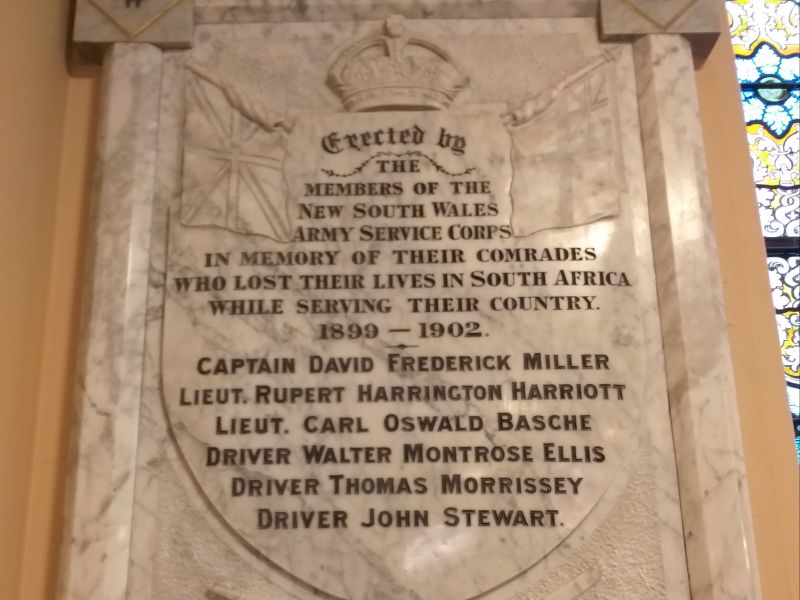NSW Army Service Corps Boer War Roll of Honor
