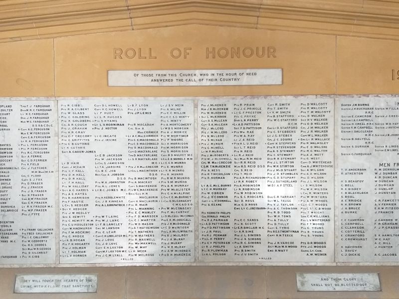 St Stephens Uniting Church Roll of Honour