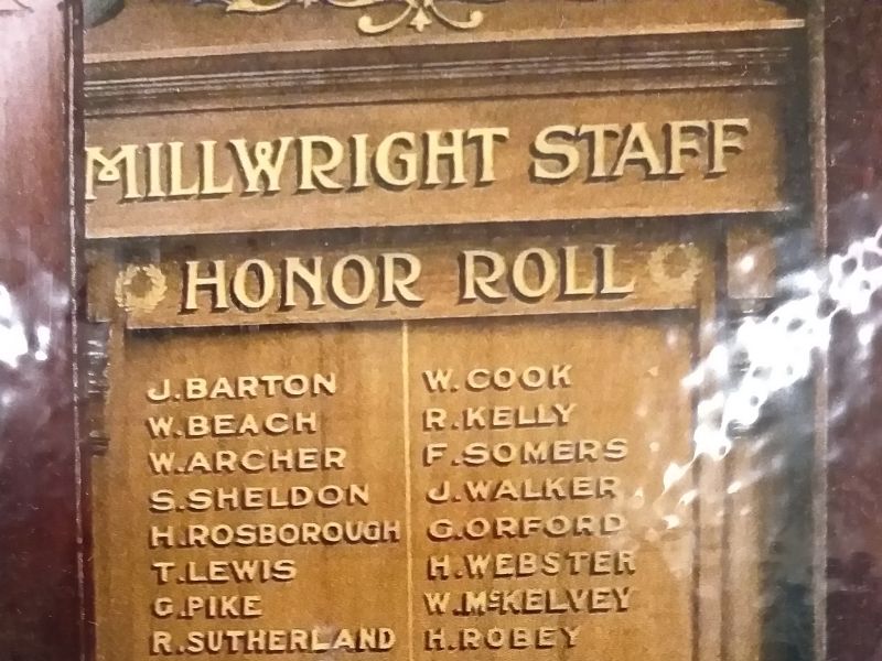 NSW Government Railways Millwright Staff Honor Roll 