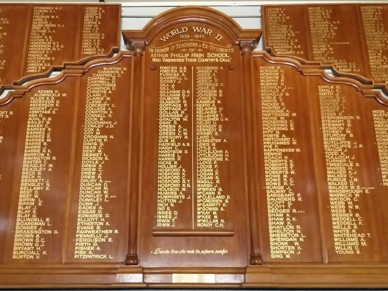 Arthur Phillip High School Teachers & Ex-Students Honor Roll