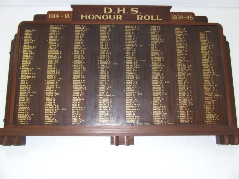 WW2 and WW1 Dubbo High School Ex-Students Honour Board 