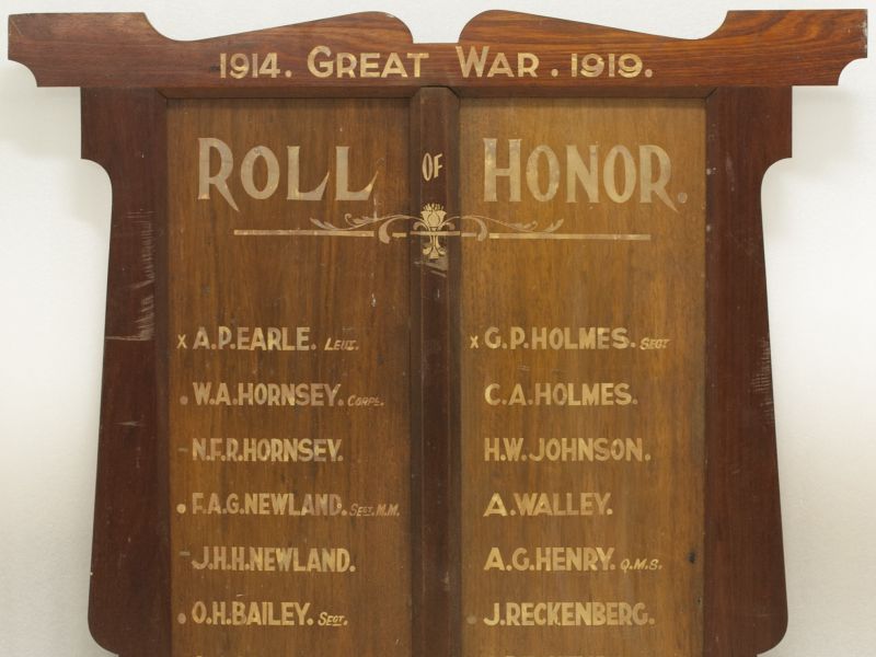 St Cuthbert's Church & Sunday School Roll of Honor