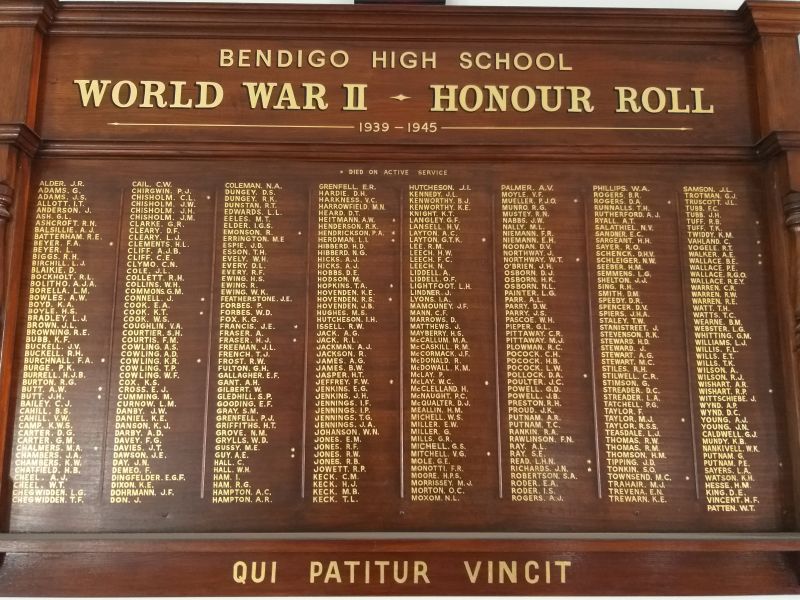 Bendigo High School Honour Roll 