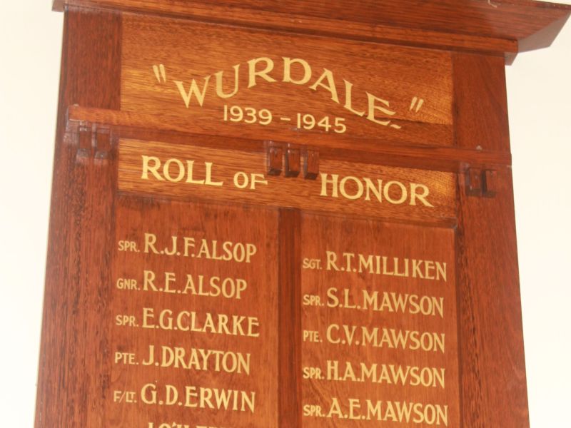 Wurdale 1939 - 1945 Roll of Honor