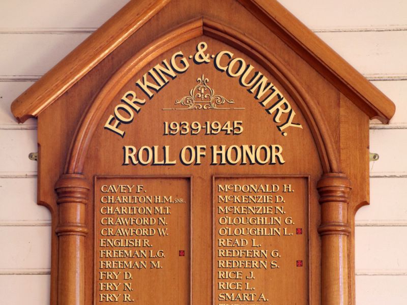 Garibaldi WW2 & Vietnam Roll of Honour