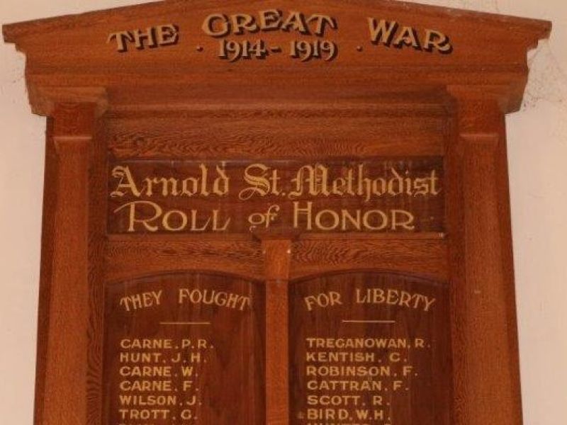 Arnold St Methodist Church Roll of Honor