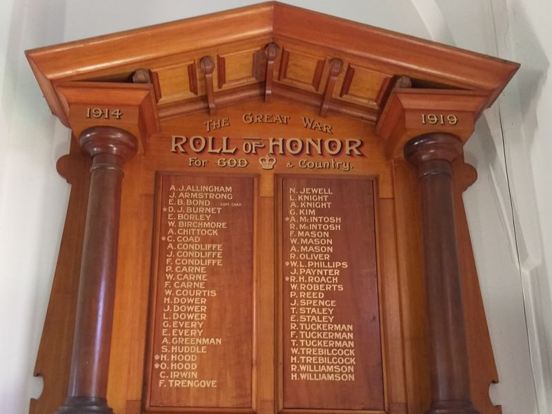 White Hills Methodist Church Roll of Honor