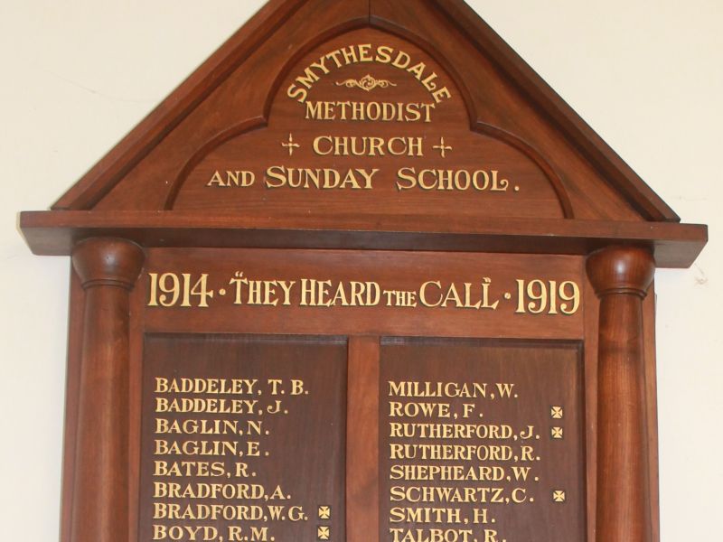 Smythesdale Methodist Church and Sunday School Honour Roll