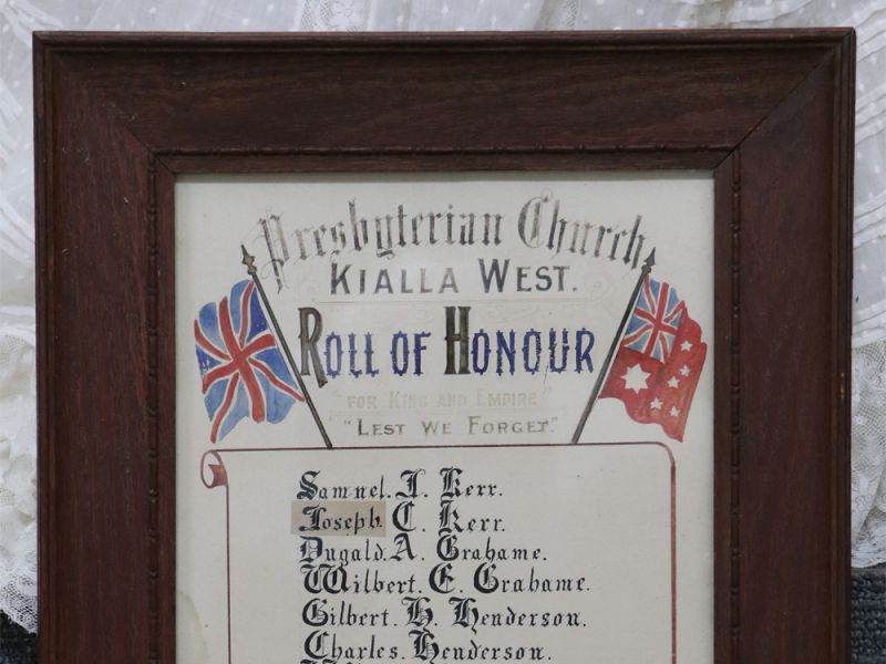 Roll of Honour Kialla West PC at Shepparton Heritage Centre 